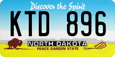 ND license plate KTD896