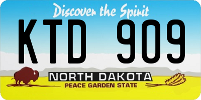 ND license plate KTD909
