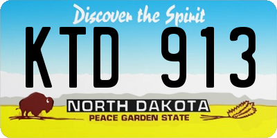 ND license plate KTD913