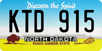 ND license plate KTD915