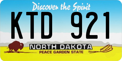 ND license plate KTD921
