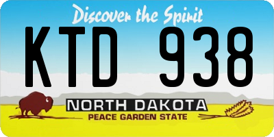 ND license plate KTD938