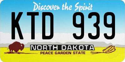 ND license plate KTD939