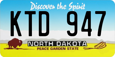 ND license plate KTD947