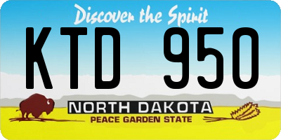 ND license plate KTD950