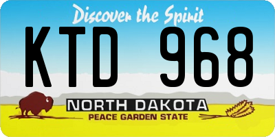 ND license plate KTD968
