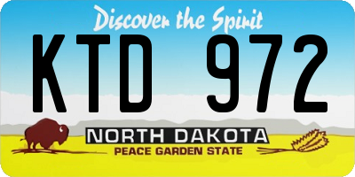ND license plate KTD972