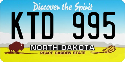 ND license plate KTD995