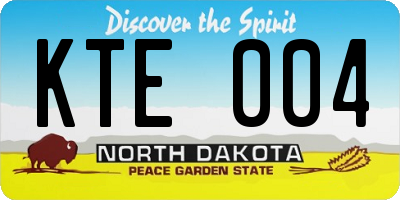 ND license plate KTE004
