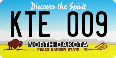 ND license plate KTE009