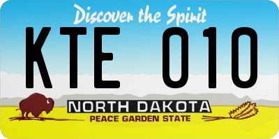 ND license plate KTE010