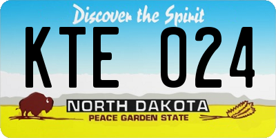 ND license plate KTE024