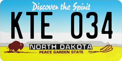 ND license plate KTE034