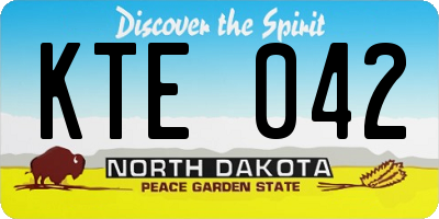 ND license plate KTE042