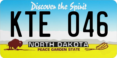 ND license plate KTE046