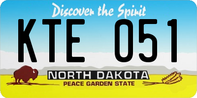 ND license plate KTE051