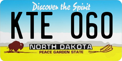 ND license plate KTE060