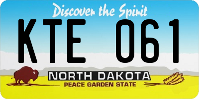 ND license plate KTE061
