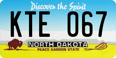 ND license plate KTE067