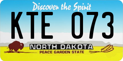 ND license plate KTE073