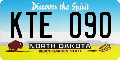 ND license plate KTE090