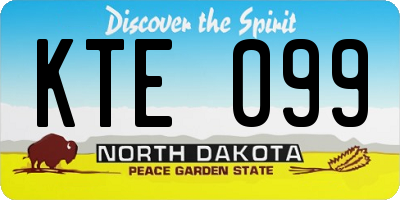 ND license plate KTE099