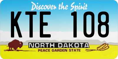 ND license plate KTE108