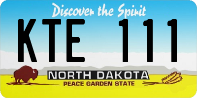 ND license plate KTE111