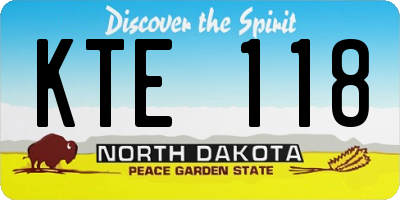 ND license plate KTE118