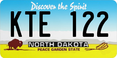 ND license plate KTE122