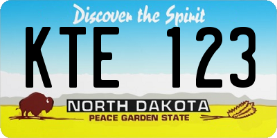 ND license plate KTE123