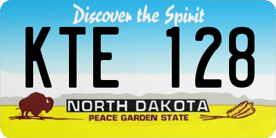 ND license plate KTE128