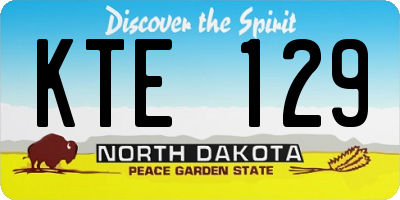 ND license plate KTE129