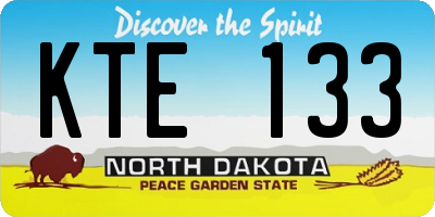 ND license plate KTE133