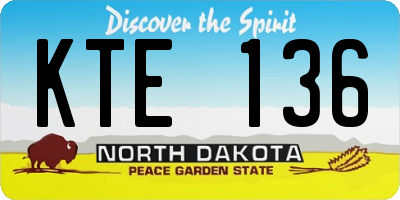 ND license plate KTE136
