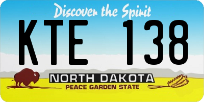 ND license plate KTE138