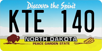 ND license plate KTE140