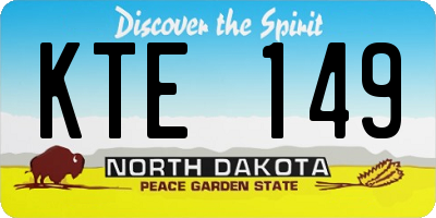 ND license plate KTE149