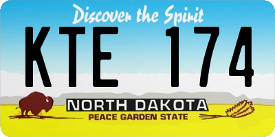 ND license plate KTE174