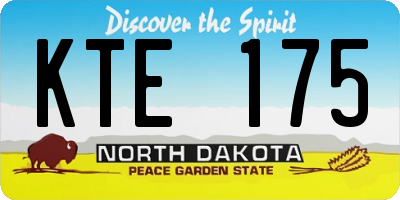 ND license plate KTE175
