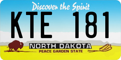 ND license plate KTE181