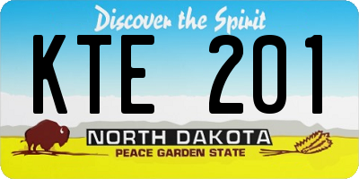 ND license plate KTE201