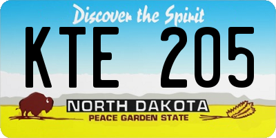 ND license plate KTE205