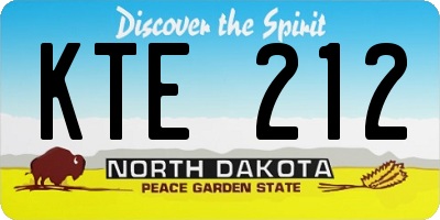 ND license plate KTE212
