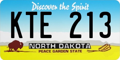 ND license plate KTE213