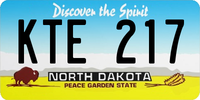 ND license plate KTE217
