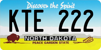 ND license plate KTE222