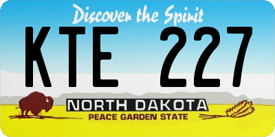 ND license plate KTE227