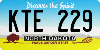 ND license plate KTE229