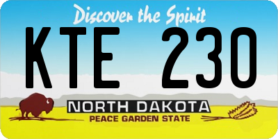 ND license plate KTE230